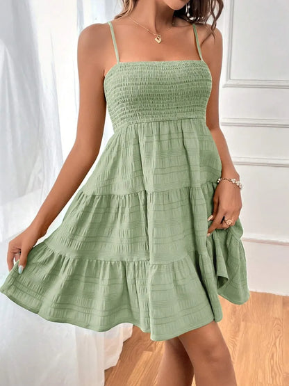 Vestido Sin Mangas Con Volantes