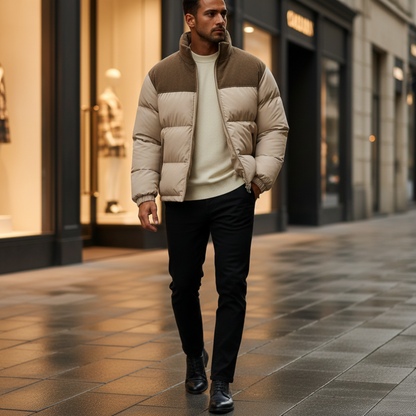 Jacket with corduroy panels