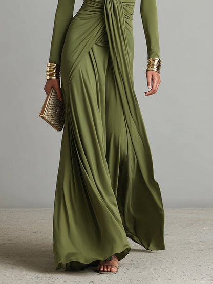 AURA – Vestido Elegante Con Escote En V