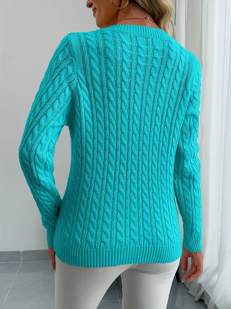 Elegant ribbed V-neck sweater
