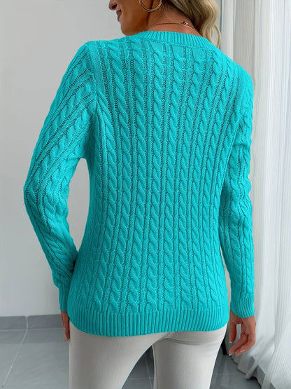 Elegant ribbed V-neck sweater