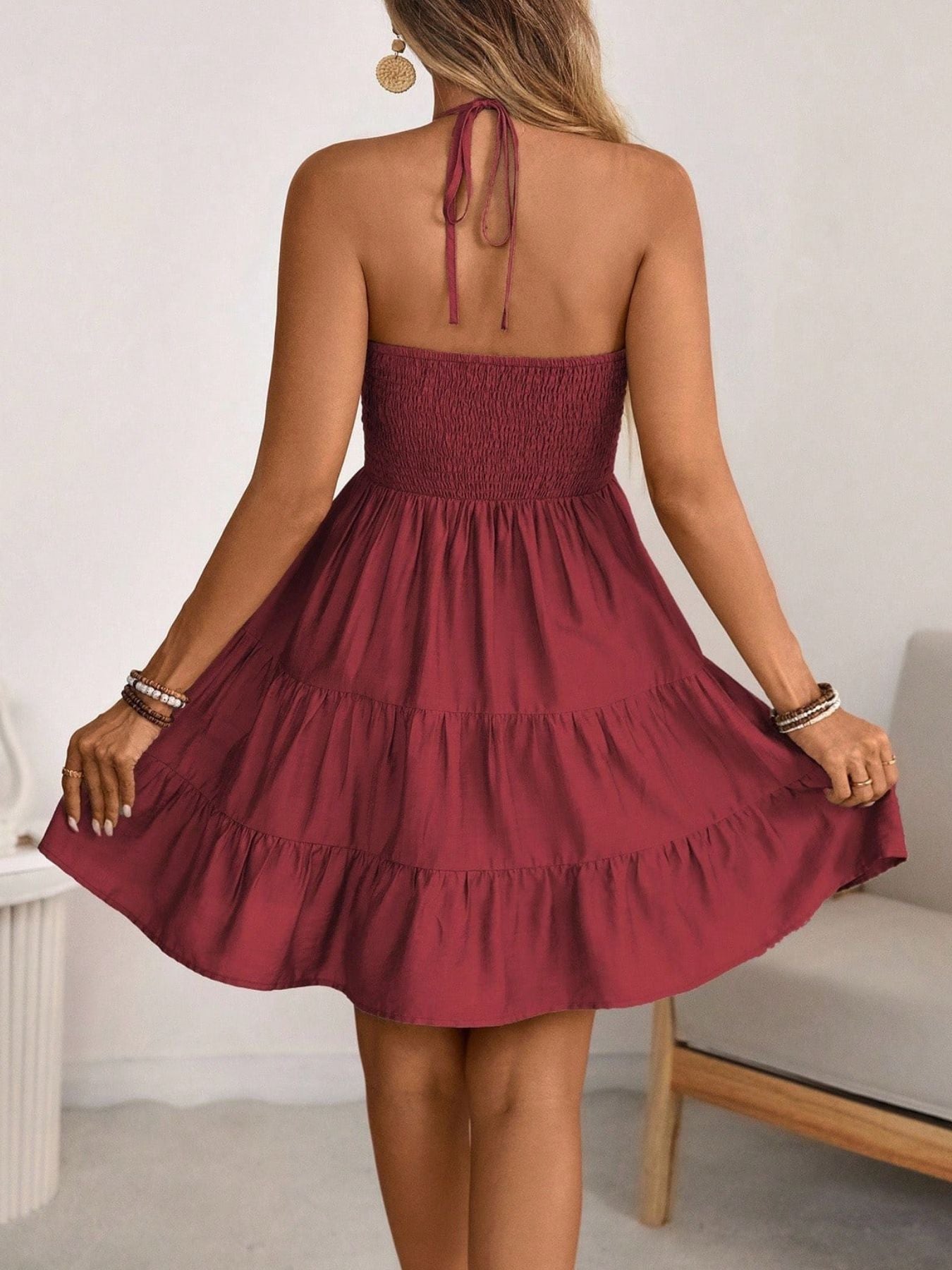 SUSANA – Vestido Corto Fruncido