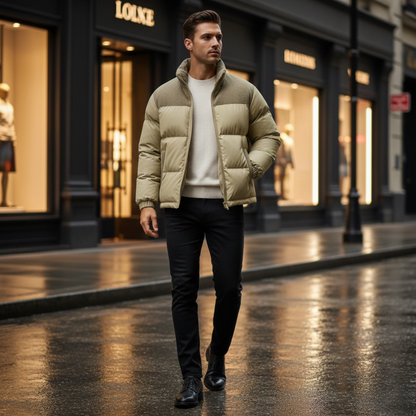 Jacket with corduroy panels