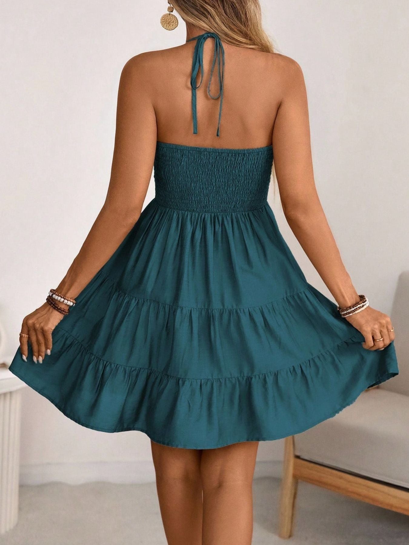 SUSANA – Vestido Corto Fruncido