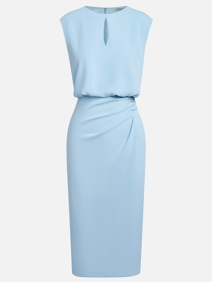 VALENTINA – Vestido Midi Con Drapeado Lateral