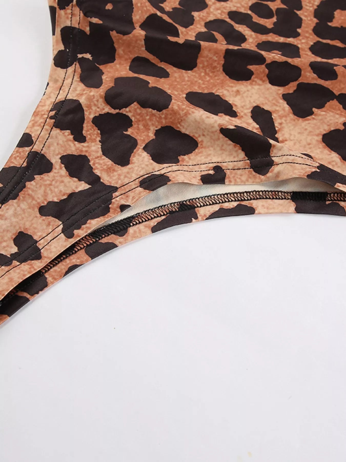 Body De Manga Larga Con Estampado De Leopardo