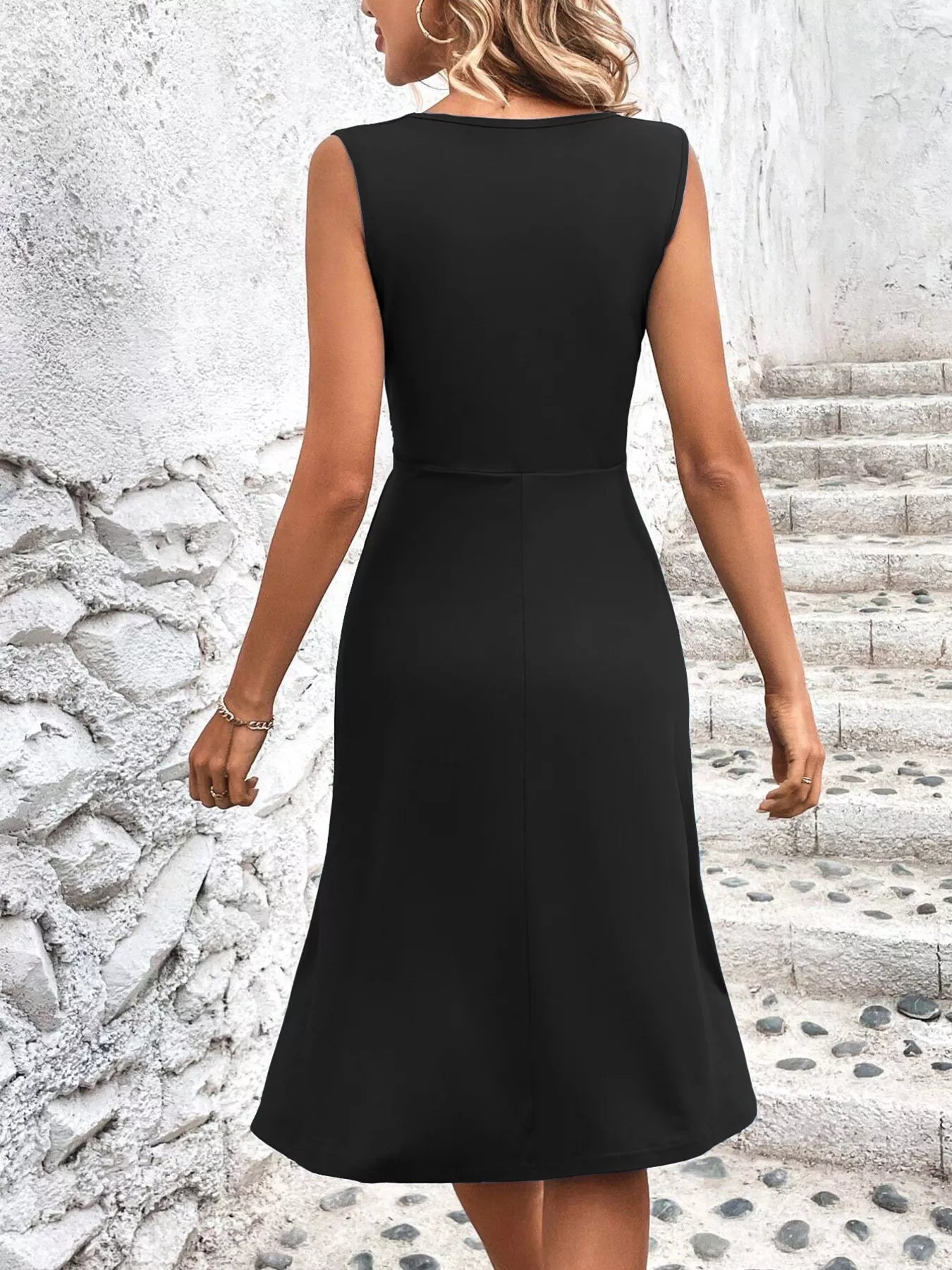 ALICIA – Vestido Sin Mangas Con Fruncidos