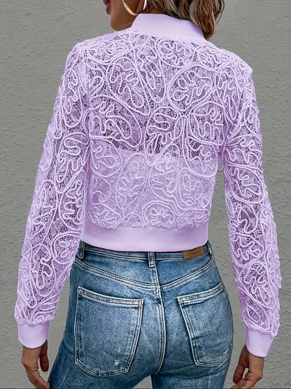 Lace bomber jacket