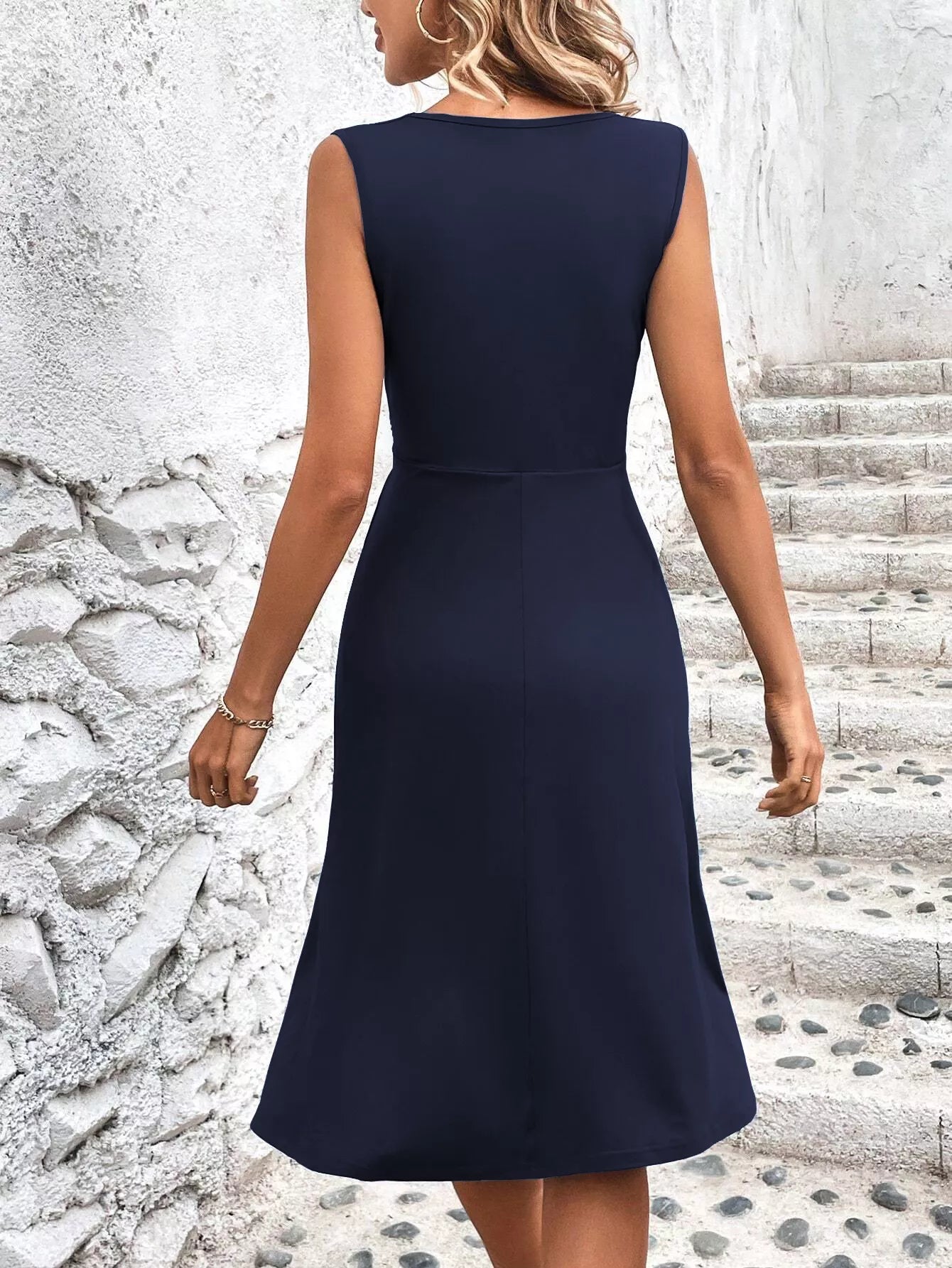 ALICIA – Vestido Sin Mangas Con Fruncidos