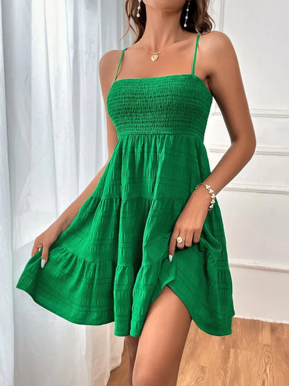 Vestido Sin Mangas Con Volantes