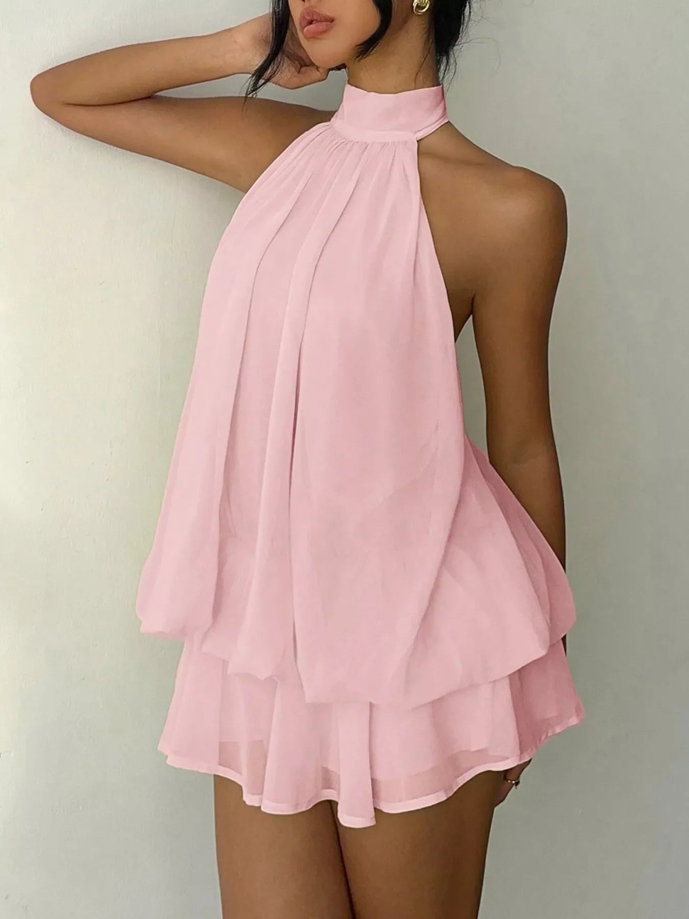 Vestido Con Cuello Halter