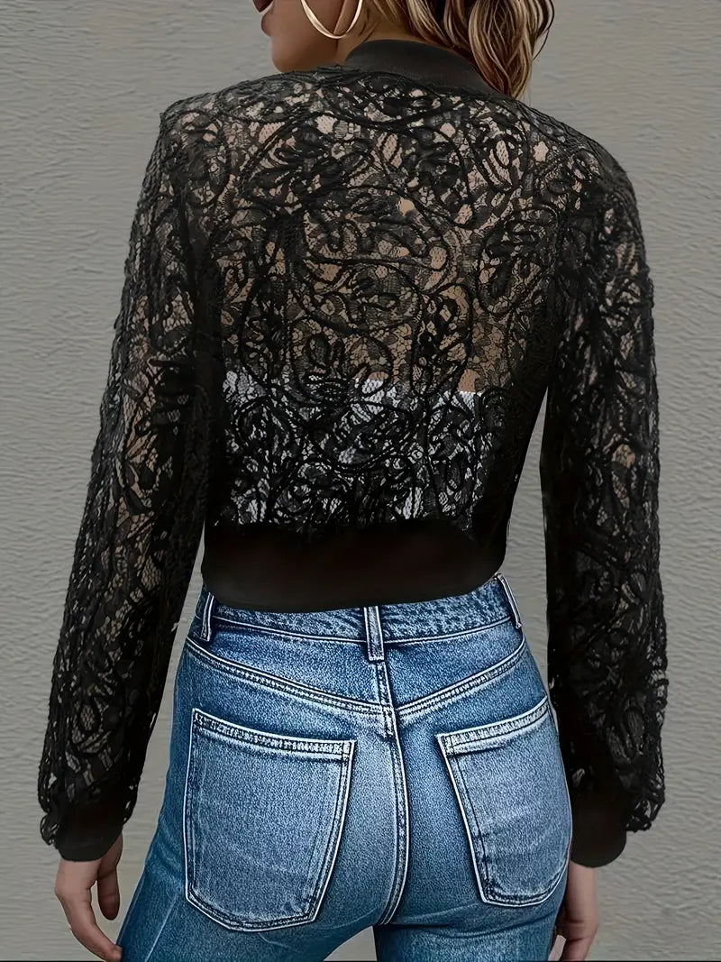 Lace bomber jacket