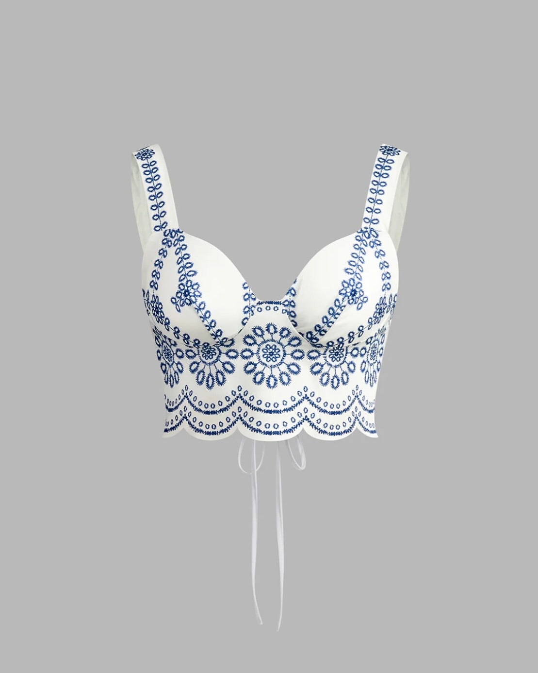 PAULA – Conjunto Bordado Blanco y Azul