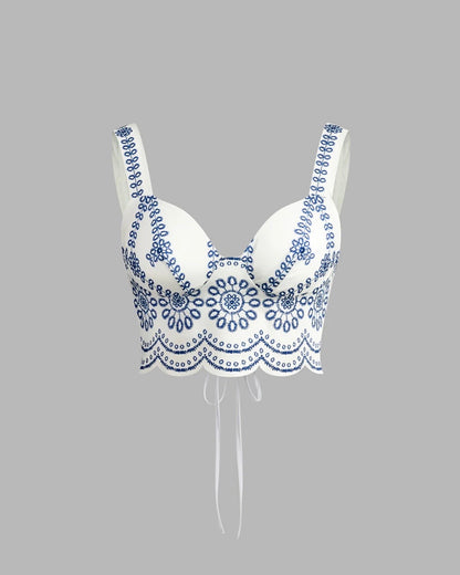 PAULA – Conjunto Bordado Blanco y Azul