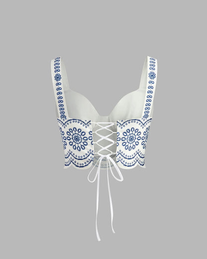 PAULA – Conjunto Bordado Blanco y Azul