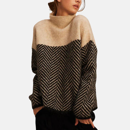 Herringbone knit sweater 