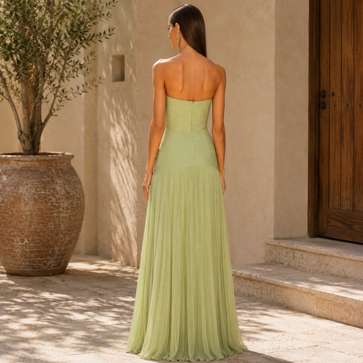 CAROLINA – Vestido Con Falda Plisada