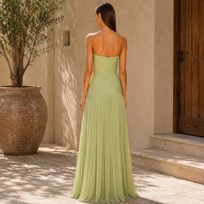 CAROLINA – Vestido Con Falda Plisada