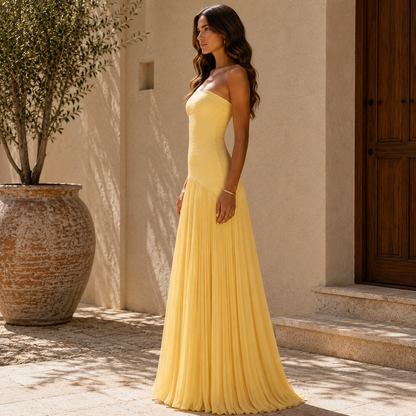 CAROLINA – Vestido Con Falda Plisada