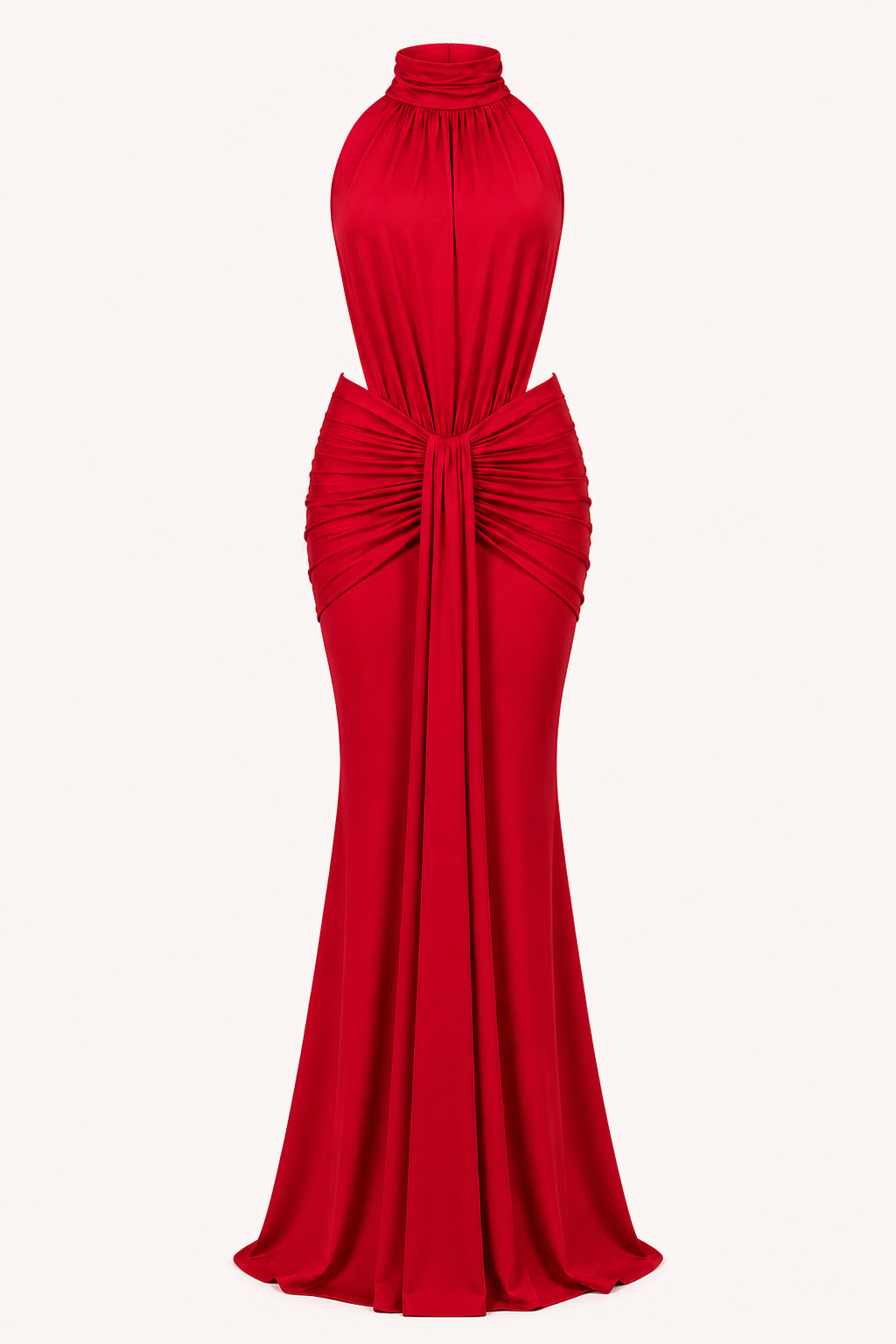 VICTORIA – Vestido Largo Elegante Con Cuello Halter Ajustado