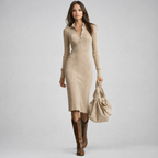 Vestido acanalado con cuello