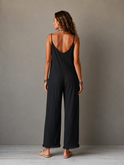 CARLA – Mono Minimalista Con Escote En V
