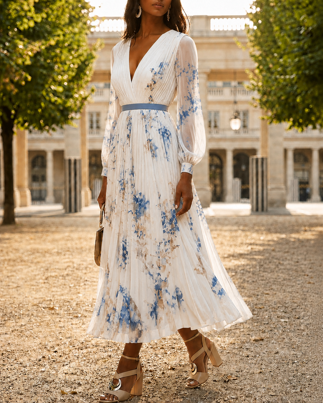 ALEJANDRA – Vestido Midi Con Cintura Definida