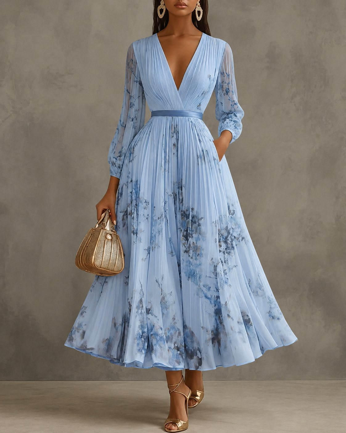 ALEJANDRA – Vestido Midi Con Cintura Definida