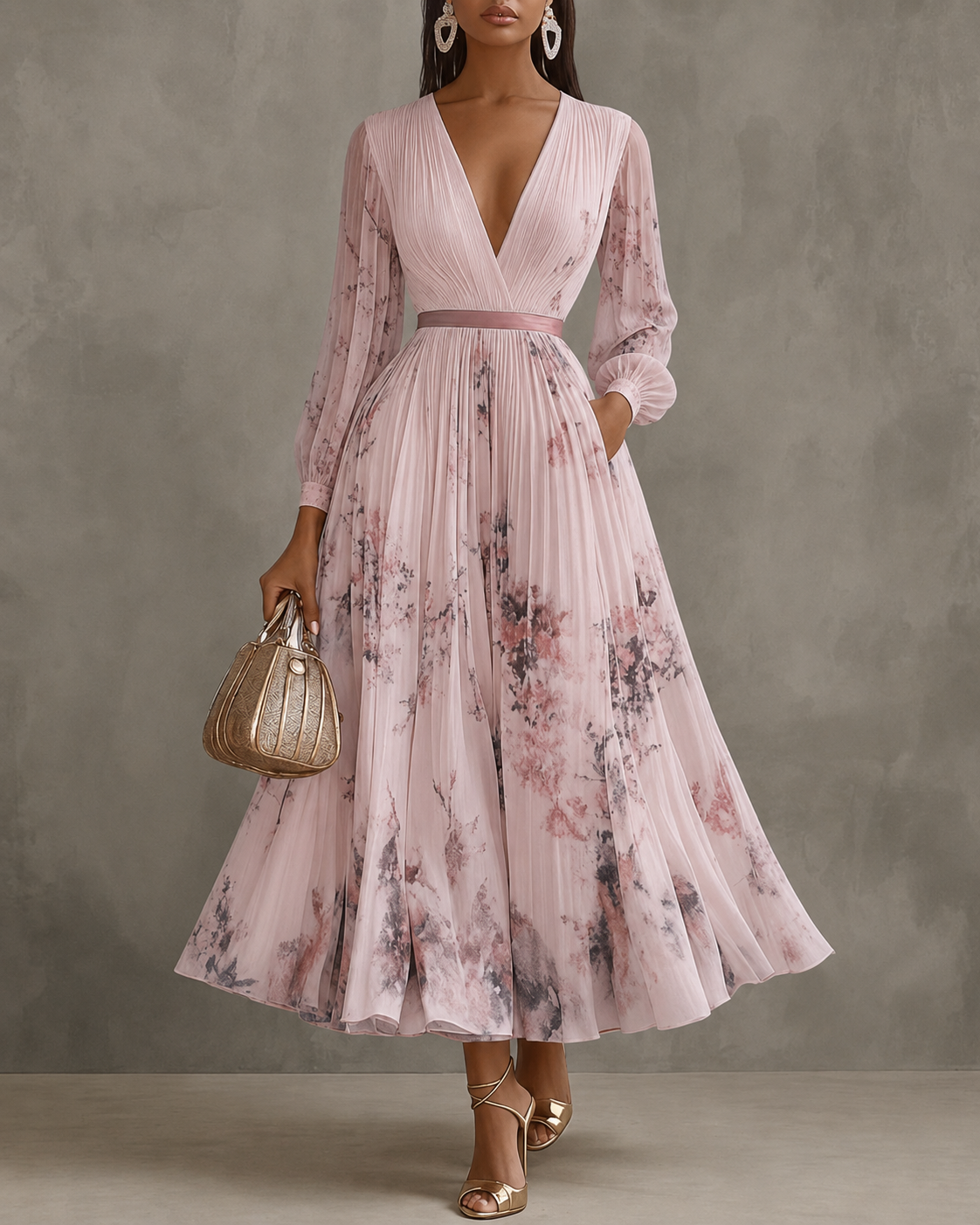 ALEJANDRA – Vestido Midi Con Cintura Definida