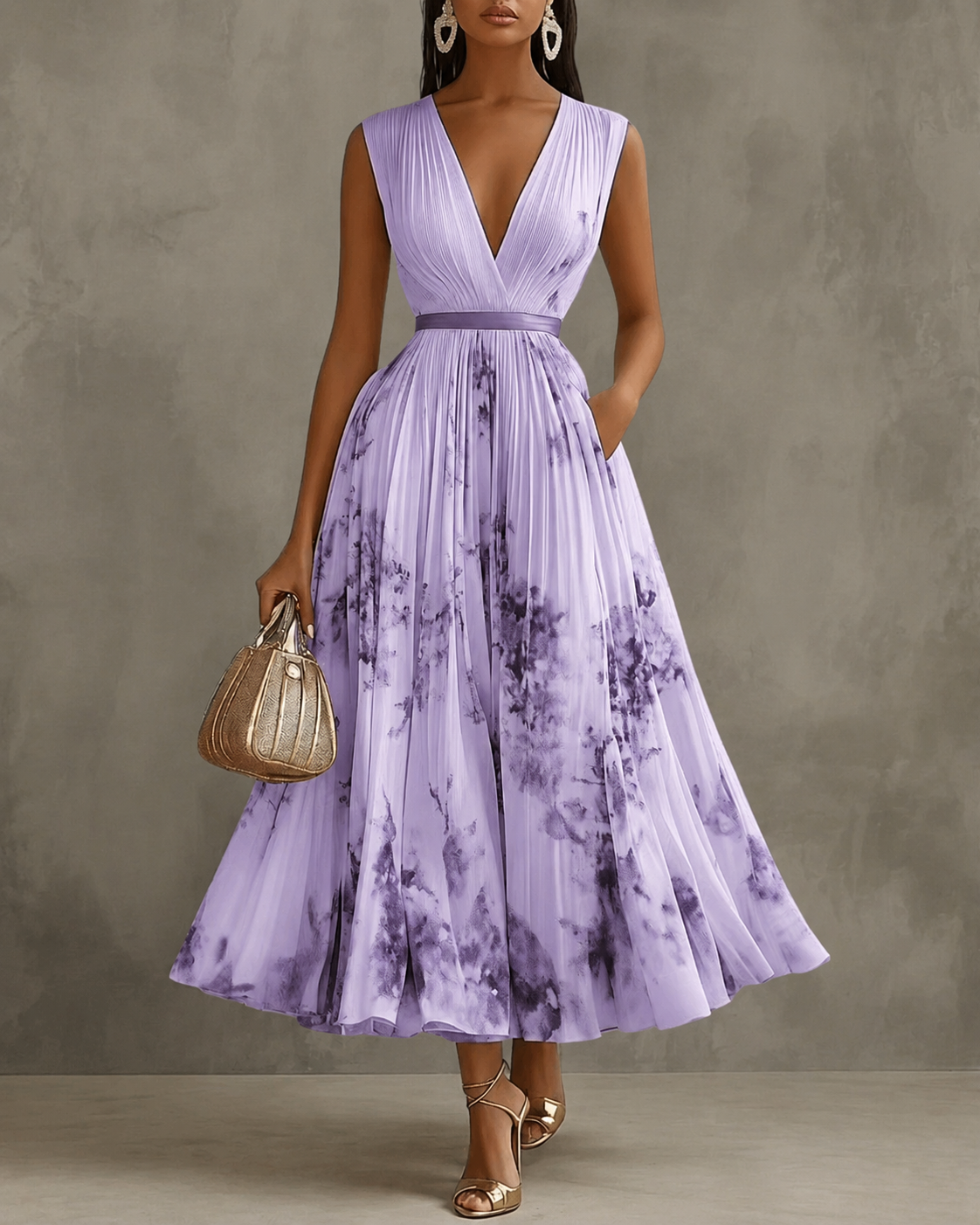 ALEJANDRA – Vestido Midi Con Cintura Definida