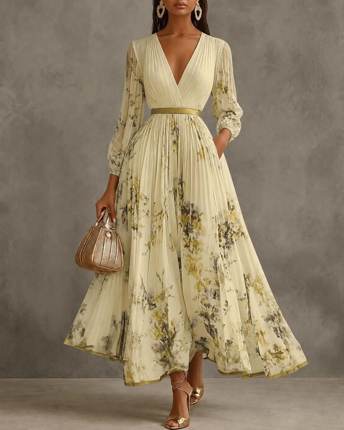 ALEJANDRA – Vestido Midi Con Cintura Definida