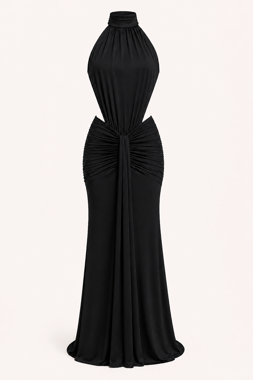 VICTORIA – Vestido Largo Elegante Con Cuello Halter Ajustado