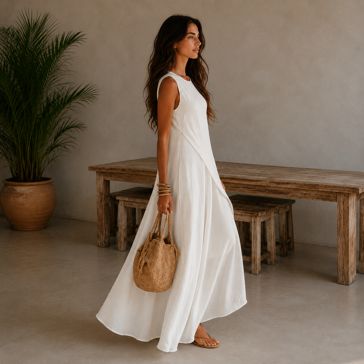 MARA – Vestido Maxi Asimétrico