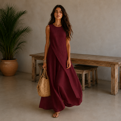 MARA – Vestido Maxi Asimétrico