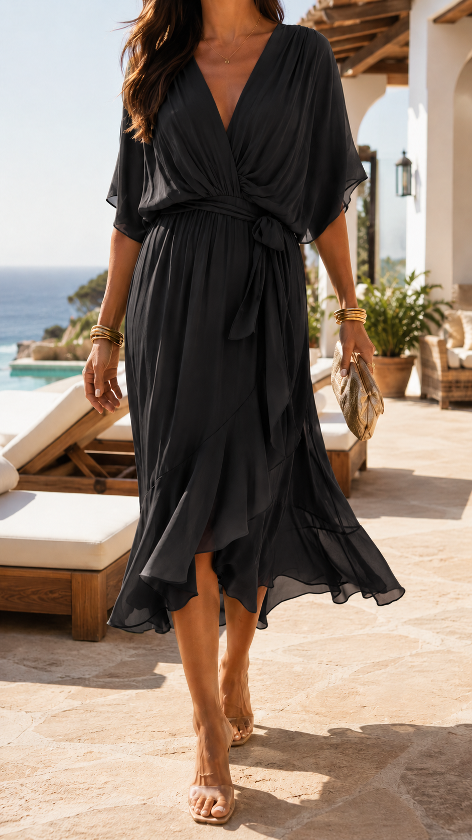 OLIVIA – Vestido Midi De Corte Fluido