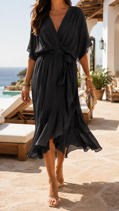OLIVIA – Vestido Midi De Corte Fluido