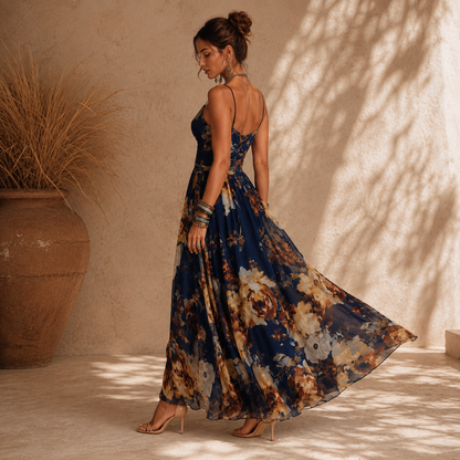 THALIA – Vestido Maxi Con Estampado Floral