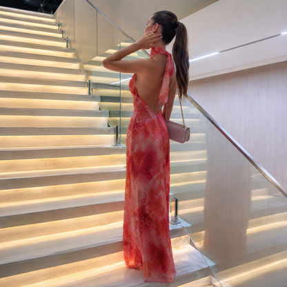 MARINA – Vestido Coral Bloom