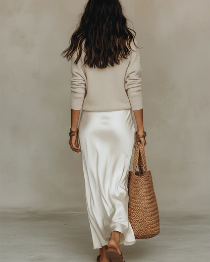 ALESSIA –  Vestido Midi Satinado