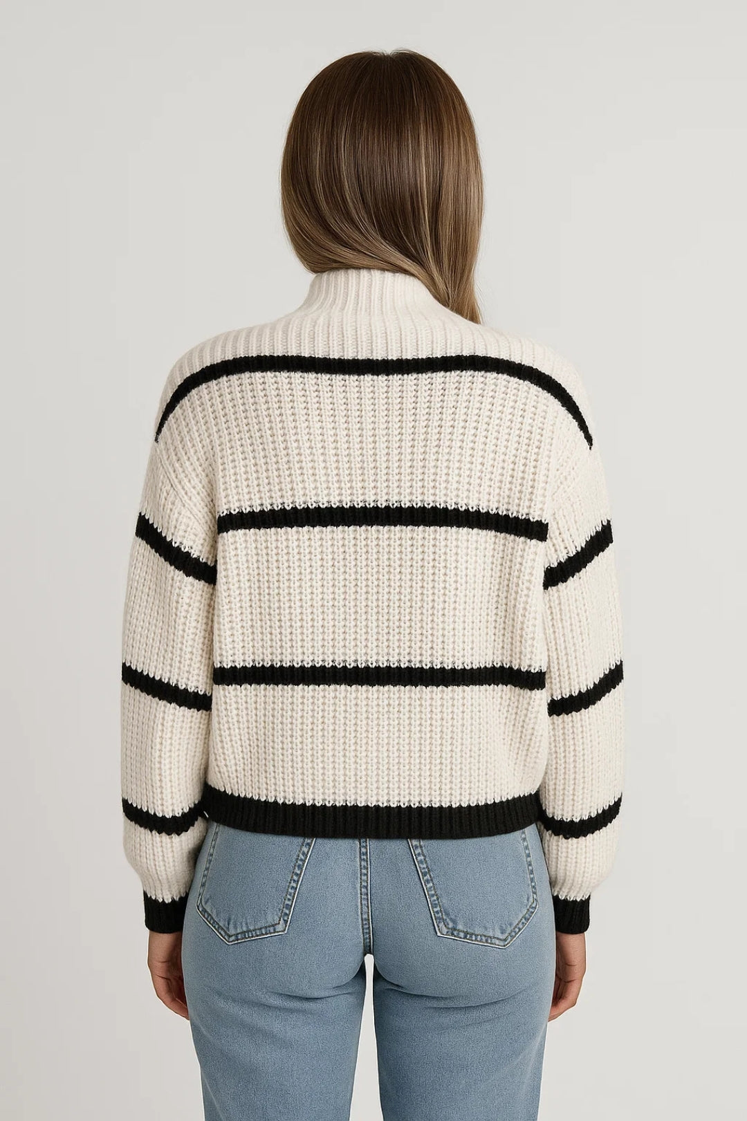 Striped turtleneck sweater