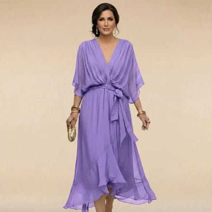 ANAIS – Vestido De Chiffon Con Escote En V