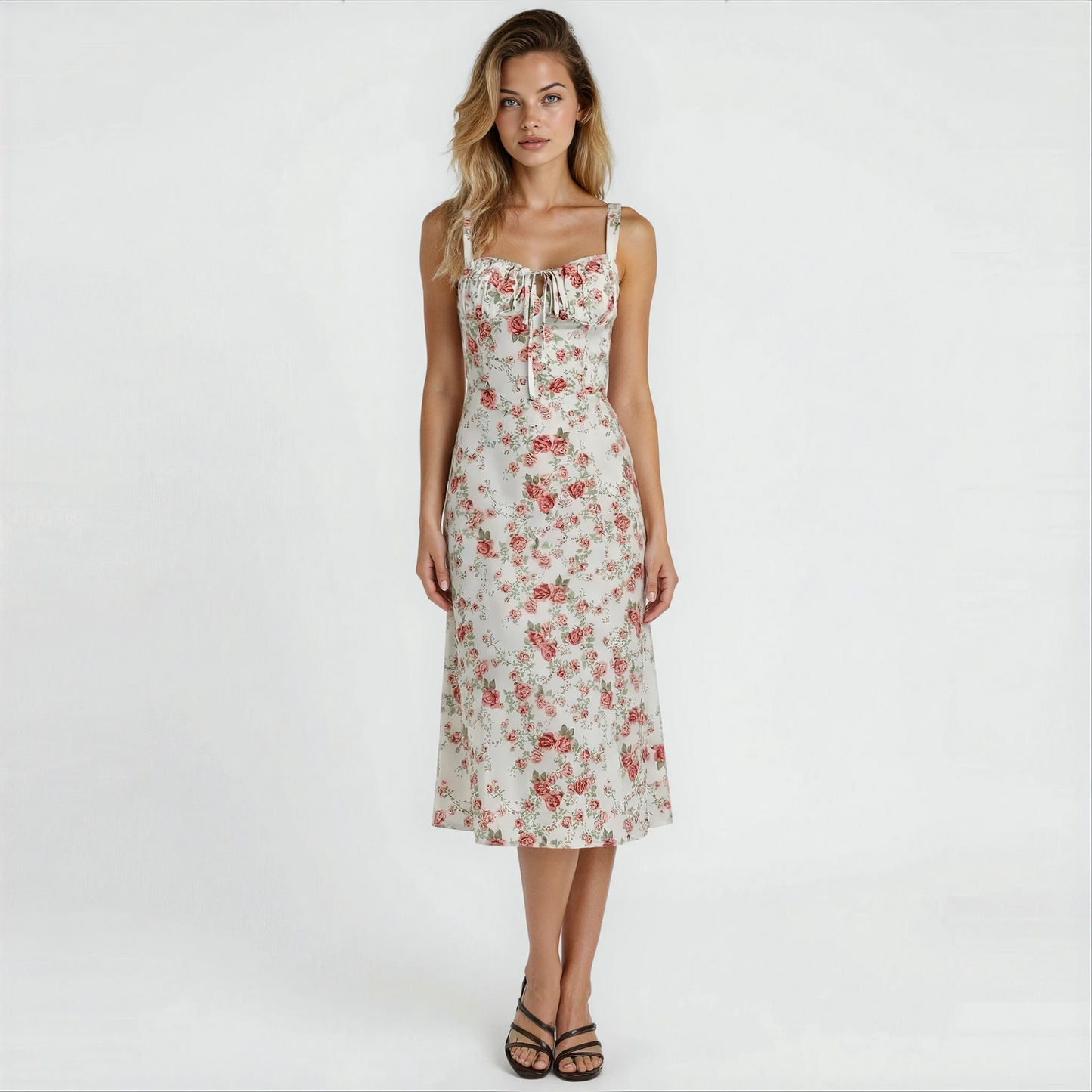VALERIA – Vestido Midi Con Estampado Floral