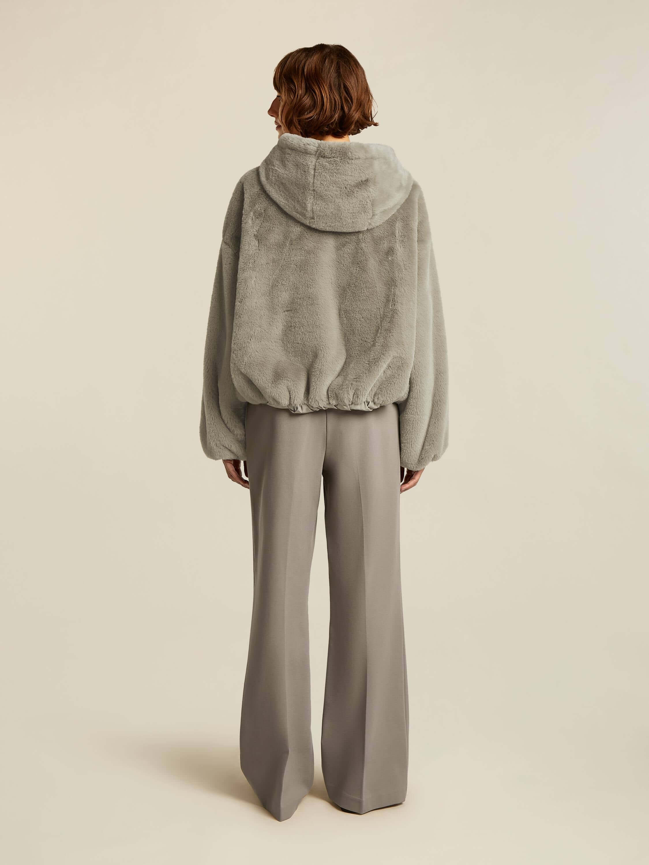 Chaqueta de pelo suave reversible