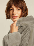 Chaqueta de pelo suave reversible