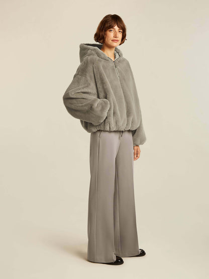 Reversible soft fur jacket