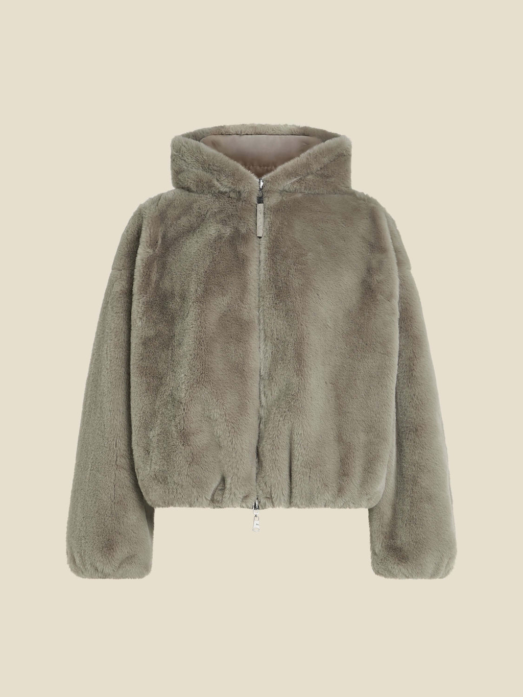 Chaqueta de pelo suave reversible