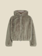 Chaqueta de pelo suave reversible