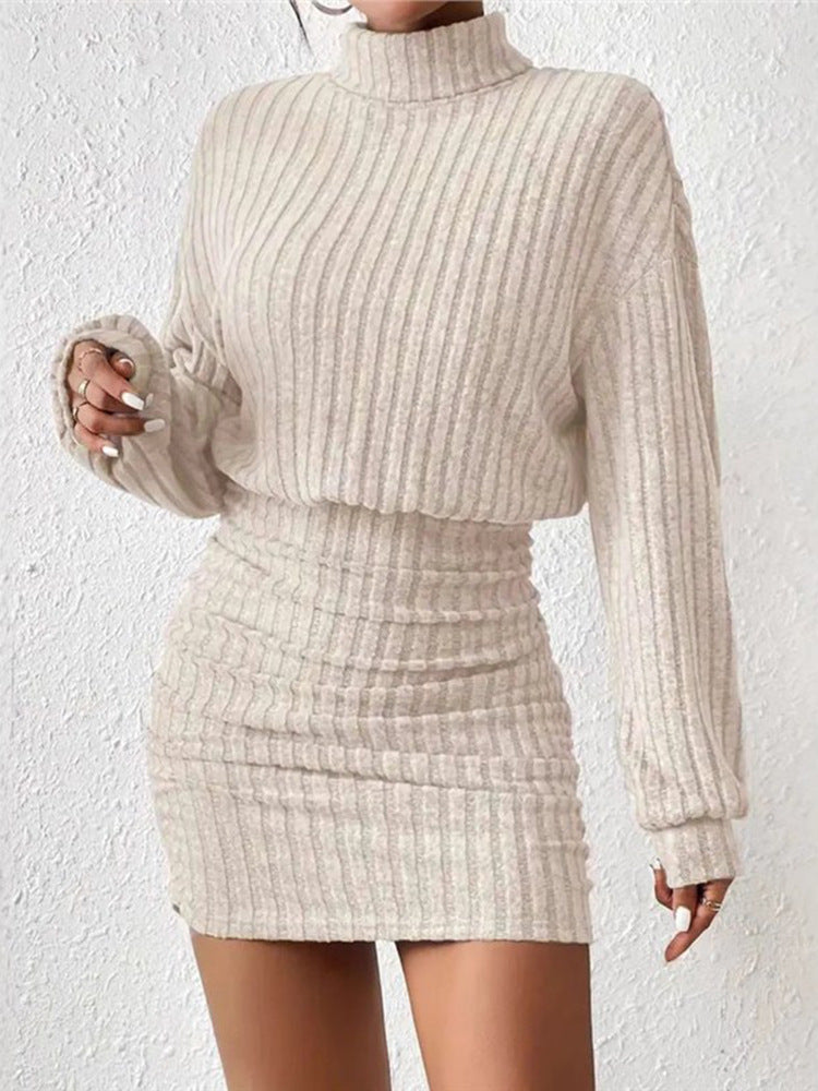 Jersey de punto acanalado con cuello alto