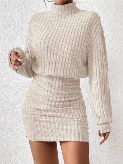 Jersey de punto acanalado con cuello alto
