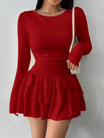 Vestido con falda y volantes